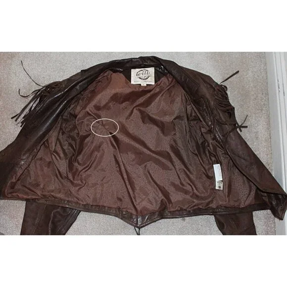 Vintage 1980s Over-the-Top Fringe Leather Bomber Jacket from Aubergine Med - Picture 14 of 15